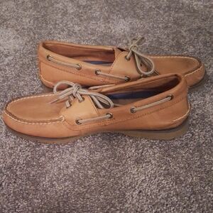 Sperry Tan Leather Boat Shoes**